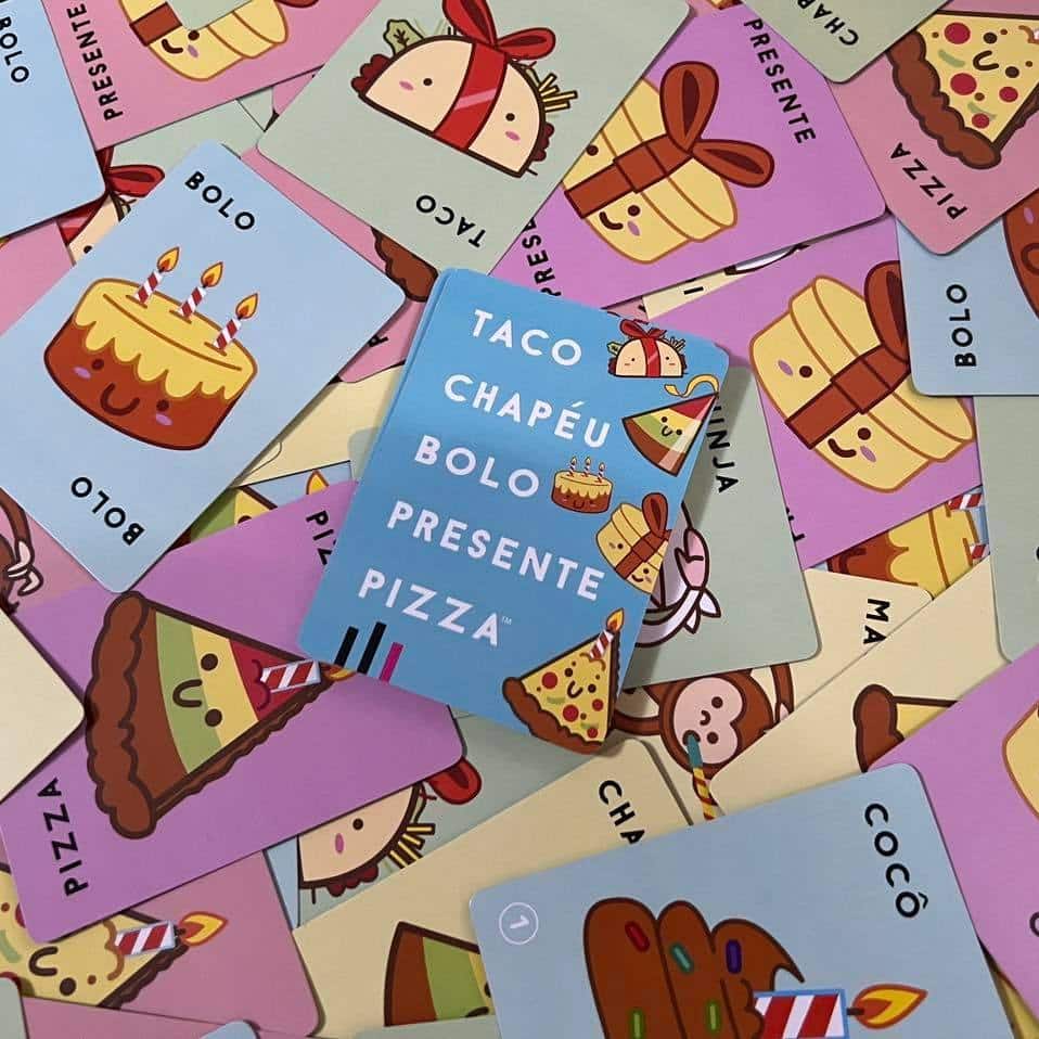 Taco Chapéu Bolo Presente Pizza- Jogo de Cartas PaperGames